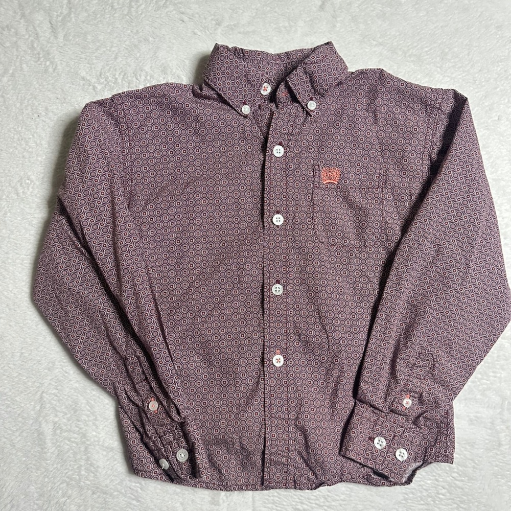 Cinch Toddler Boy's 4T Blue Geometric Medallion Print Western Button Down Shirt